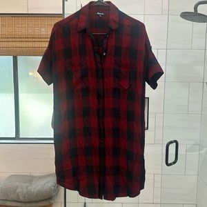 Madewell buffalo plaid shirt dress